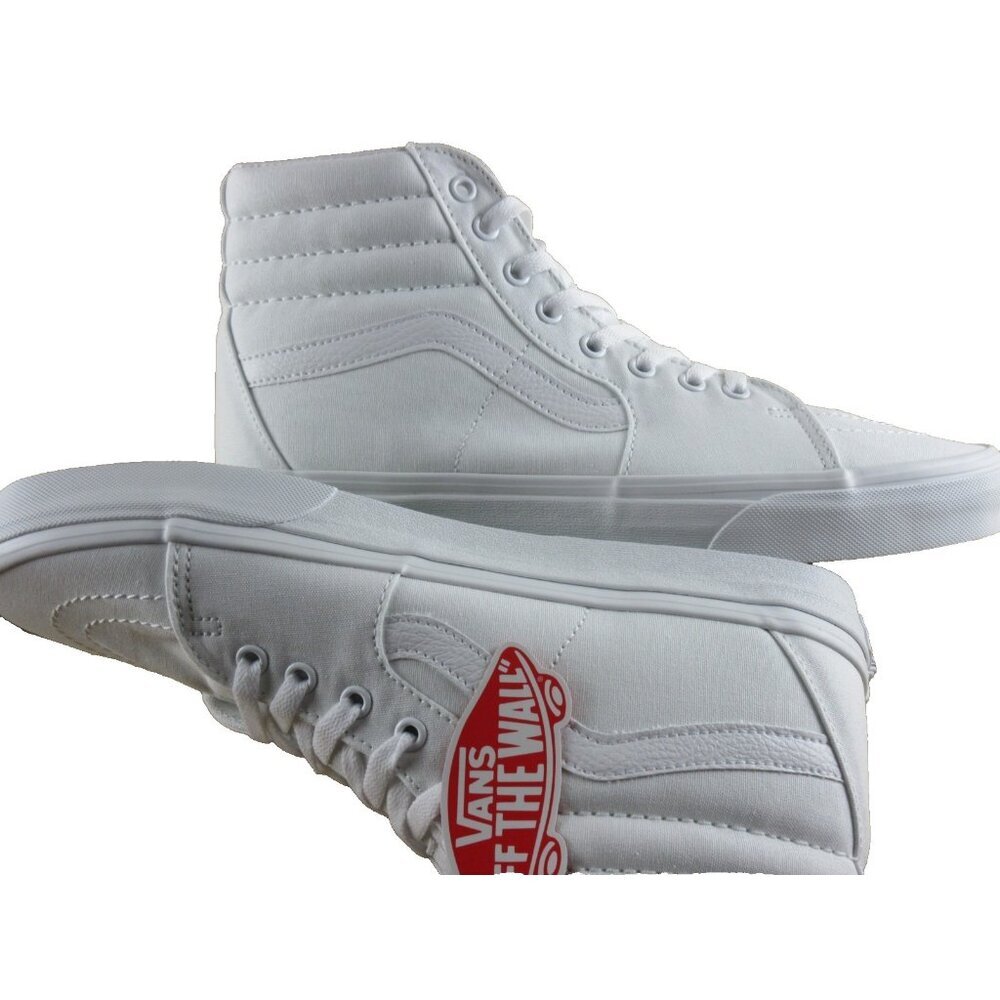 Vans Men's Sk8-Hi True White Striped Classic Canvas Skate shoes Sizes NIB - Picture 7 of 7